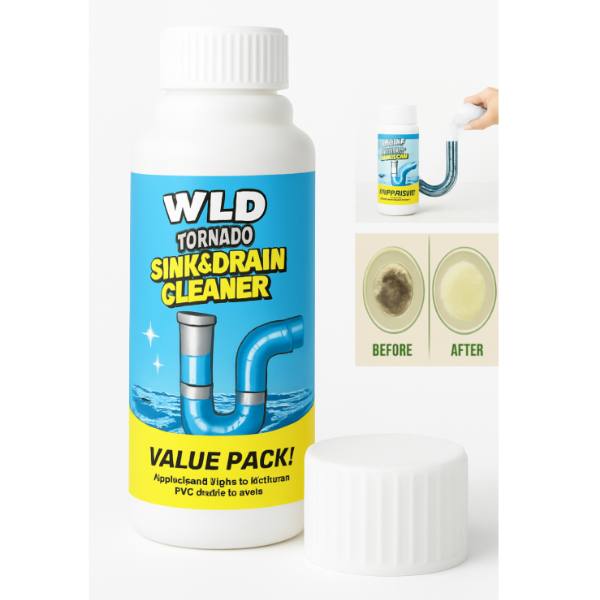 Wild Tornado Sink & Drain Cleaner – Powerful Clog Remover Powder for Toilet, Washbasin, Septic Tank, Sinks & Pipes [Buy 1 Get 1 Free]