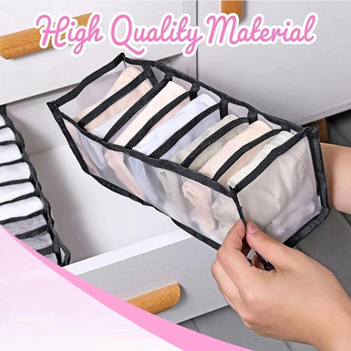 Mini 7 Compartment Washable Underwear Socks Organizer