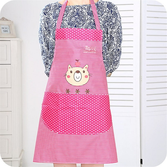 Cartoon Print Stripe Apron