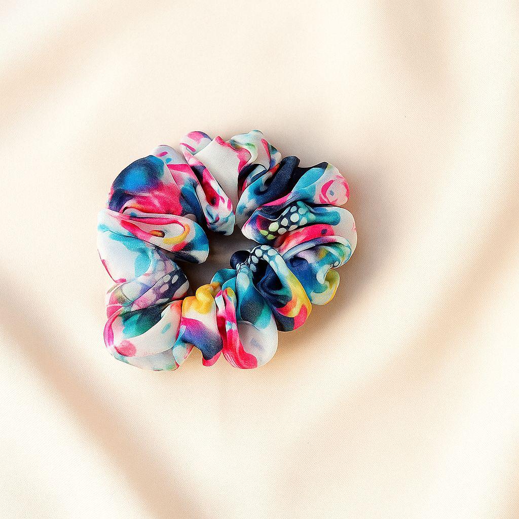 Printed Satin Silk Scrunchies (Large Size)