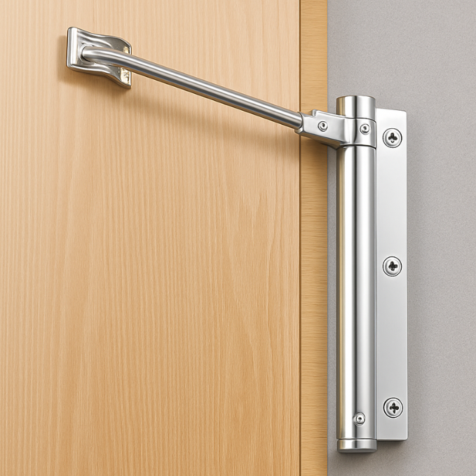 Automatic Door Closer – Adjustable Spring-Loaded Stainless Steel Self Closing with Allen Key & Screws