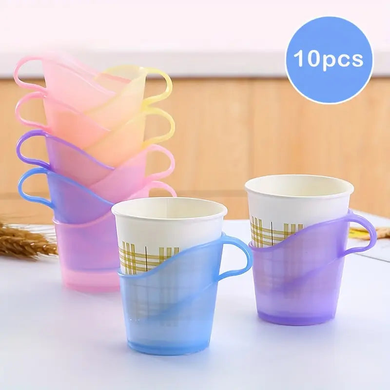 Disposable Paper Cup Holder – Coffee & Beverage Cup Carrier for Takeaway (Pack of 10)