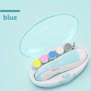Electric Nail Sharpener Set - Multifunctional, Safe Nail Clippers for Youngsters - Pink/Blue, Battery-Powered (AA Batteries Not Included)
