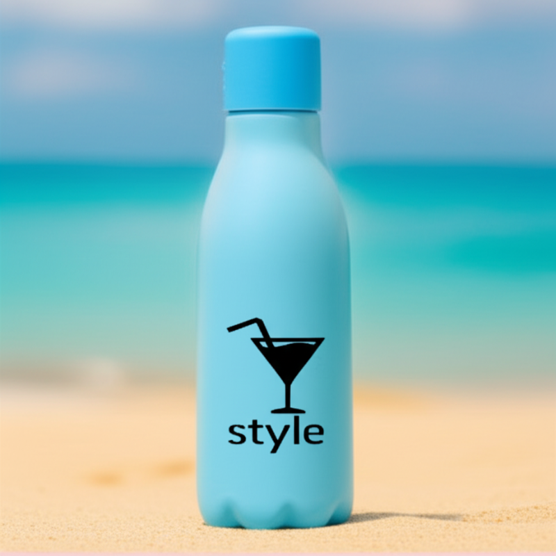 Style-Printed BPA-Free Water Bottle - 1000 ml (Random Color-Pack of 2 Pcs )