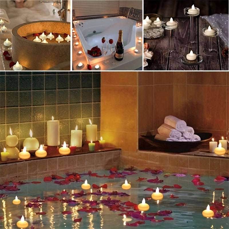 12 pcs Sensor Candle Lights, Floating LED Electronic Candle, Party Decoration Little Night Lights, Valentine's Day Halloween Christmas Festival Ambient Lights