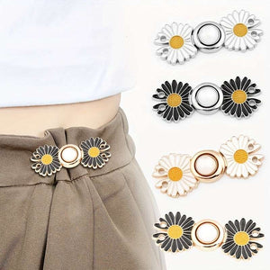2 pairs Jeans Dress Buttons, DIY Pants Clip Waist Tightener Buttons, DIY Sewing Adjustable Waist Buckle Fashion Faux Pearl Flower Adjustable Buckle Clothing Accessories