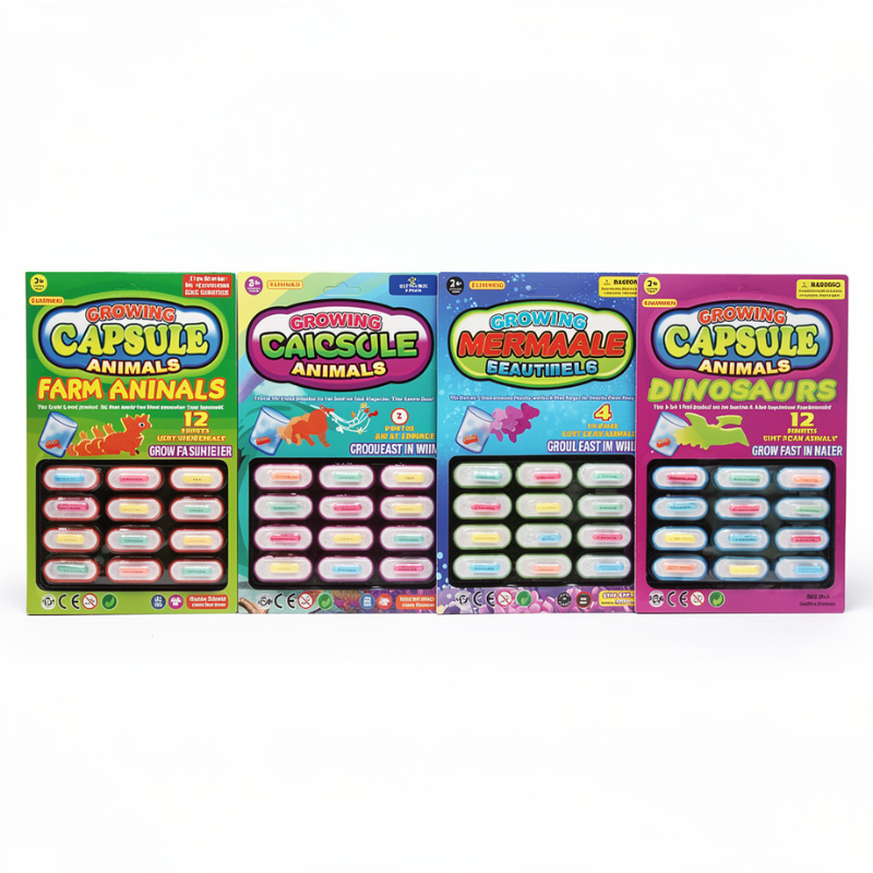 Magic Growing Capsule Animals – Water Expansion Toys for Kids (4 Species: Dinosaurs, Farm Animals, Unicorn & Mermaid) – Multicolor, Pack of 1