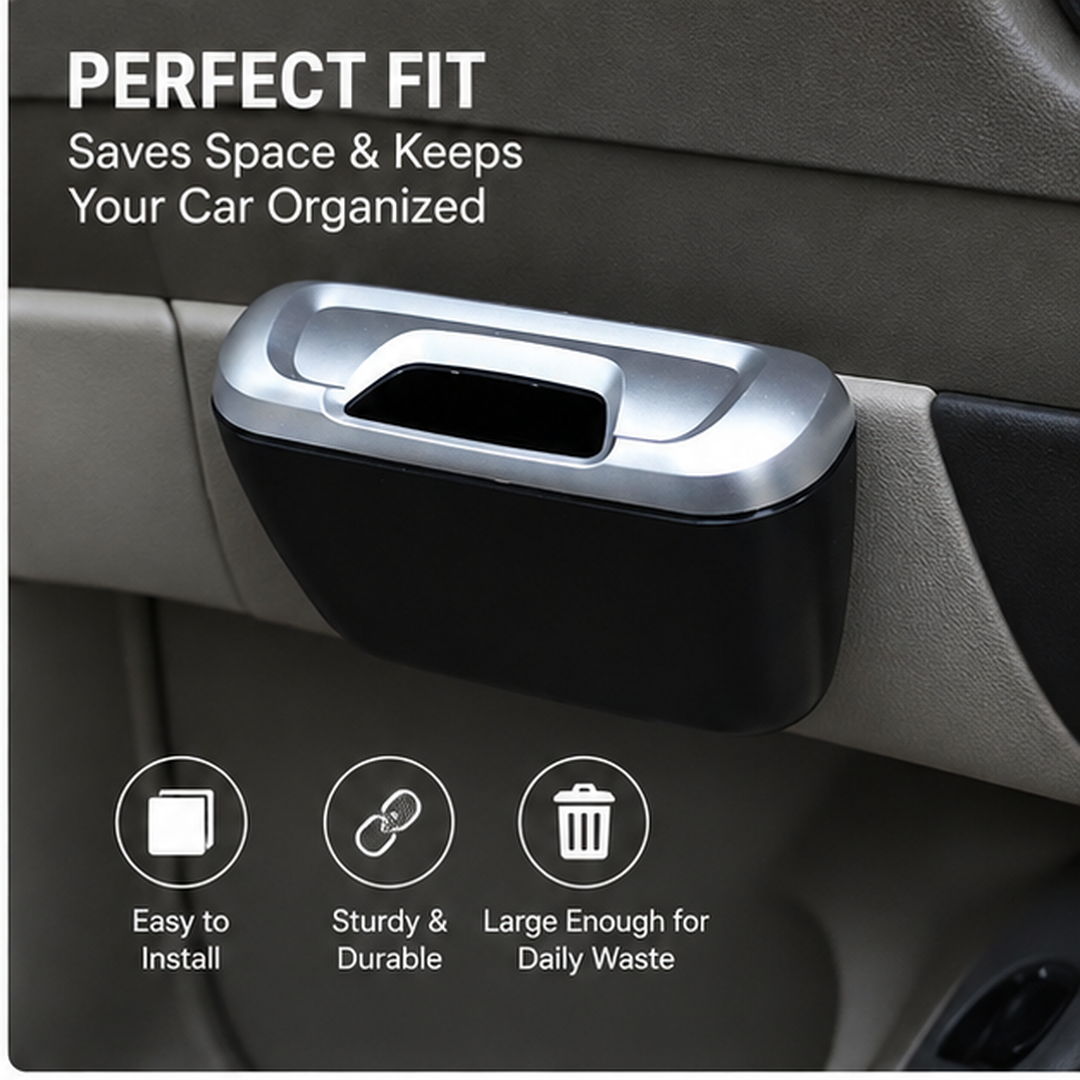 Mini Car Trash Bin Can Holder | Compact Car Dustbin for Tissue, Wrappers & Small Waste | Portable Car Garbage Bin (Standrad Size, Multi Color)