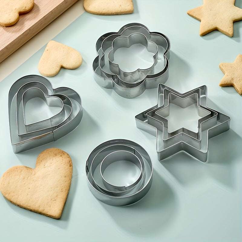 12 pcs Stainless Steel Cookie Cutters, Cookie Making Tools, Cookie Cutter Set