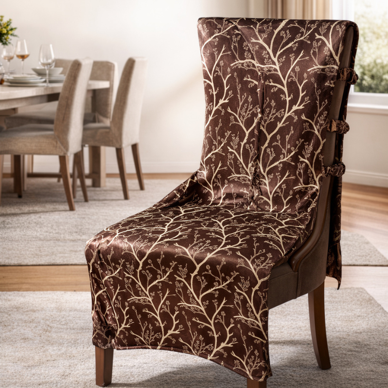 Universal Chair Cover with Elastic Strap | Heavy Quality Fabric Chair Protector | Stretchable Slipcover for Dining, Office & Plastic Chairs