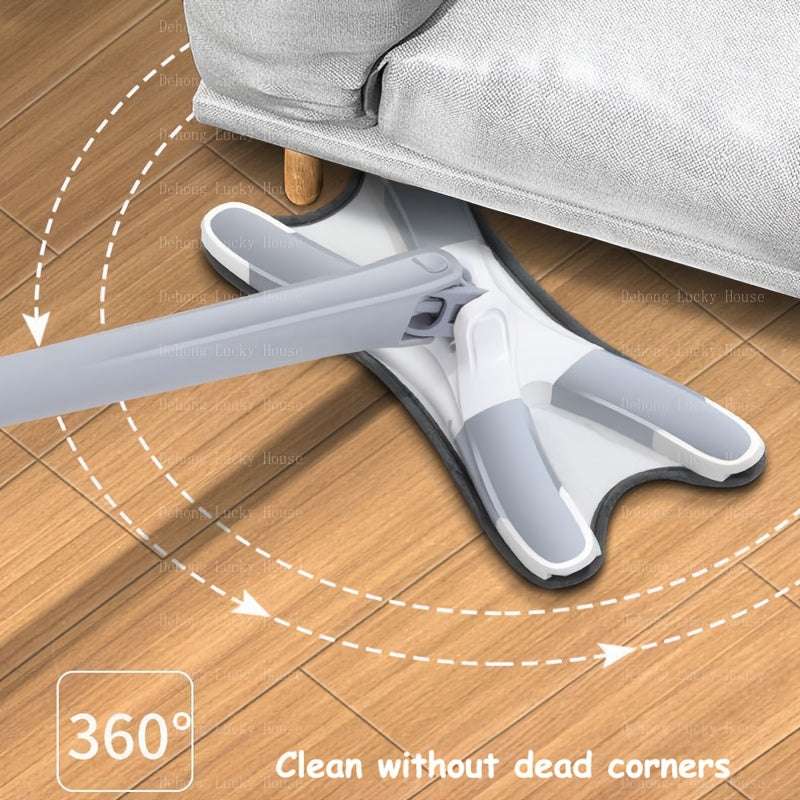 Butterfly Shaped Household Wet Dry Dual-use Mop 360° Rotation Ultra-fine Fiber Pad, Suitable for cleaning bathtubs, tiles, floors, walls, and glass - can be used in kitchens, bathrooms, and living rooms