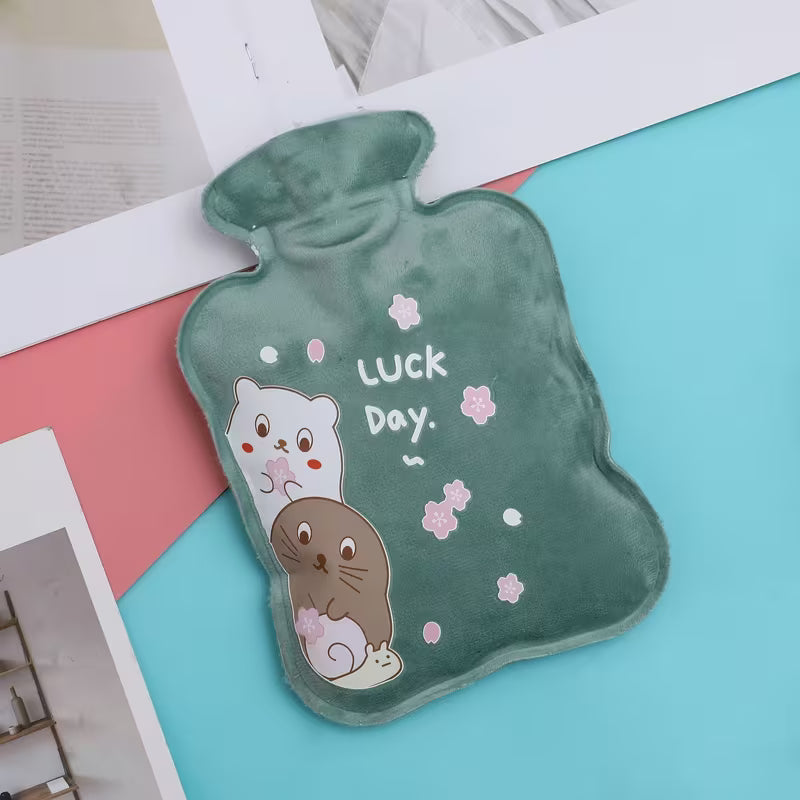 Small Printed Hot Water Bag with Cover for Pain Relief – Reusable Heating Pad & Rubber Hot Water Bottle for Body Pain (Random Color-Pack of 1)