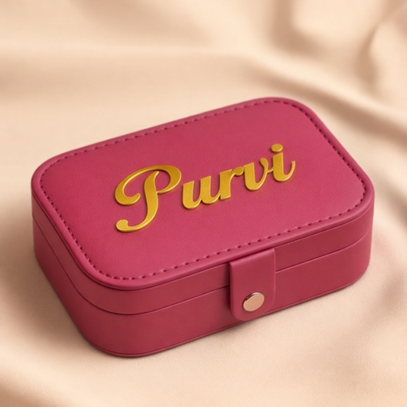 Customized Large Jewellery Box with Acrylic Name – Premium Personalized Storage Organizer (Random Box)