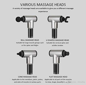 Deep tissue massage gun in portable handheld design with ergonomic grip