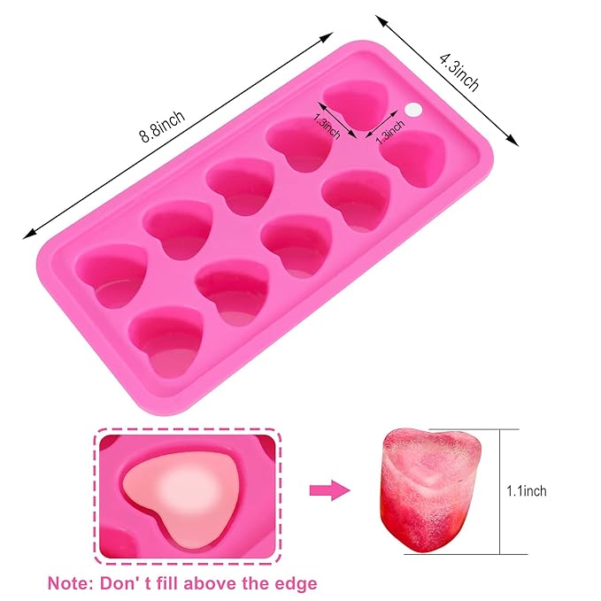 12 Cavity Heart Ice tray (2 Pcs)