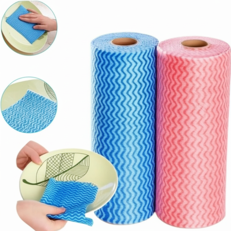 40 Pulls Disposable Cleaning Tissue Roll – Multi-Purpose Thick & Absorbent Kitchen Wipes for Home, Office & Car Cleaning (Random Colours)
