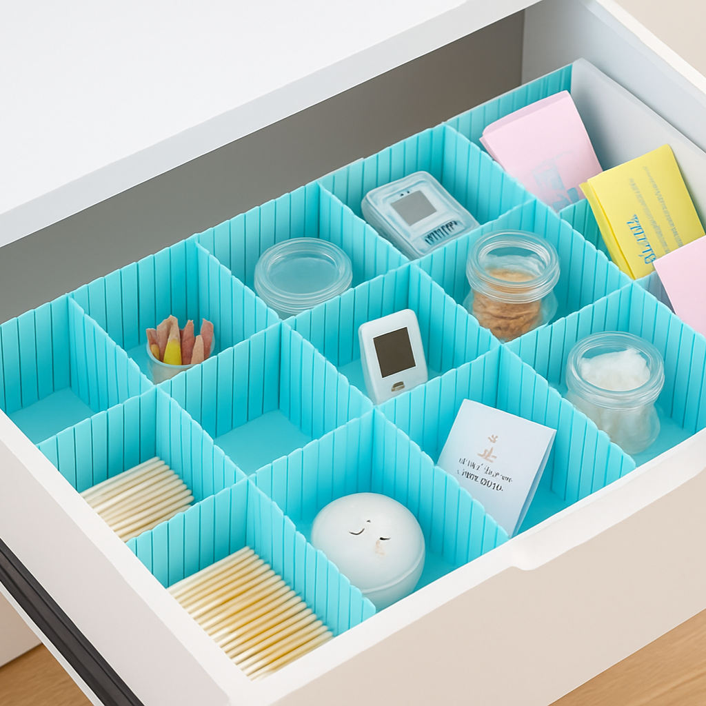 Drawer Organizer & Divider 8 PCS Set, Adjustable Drawer Organizer, Makeup Storage Grid Home & Kitchen Board Divider
