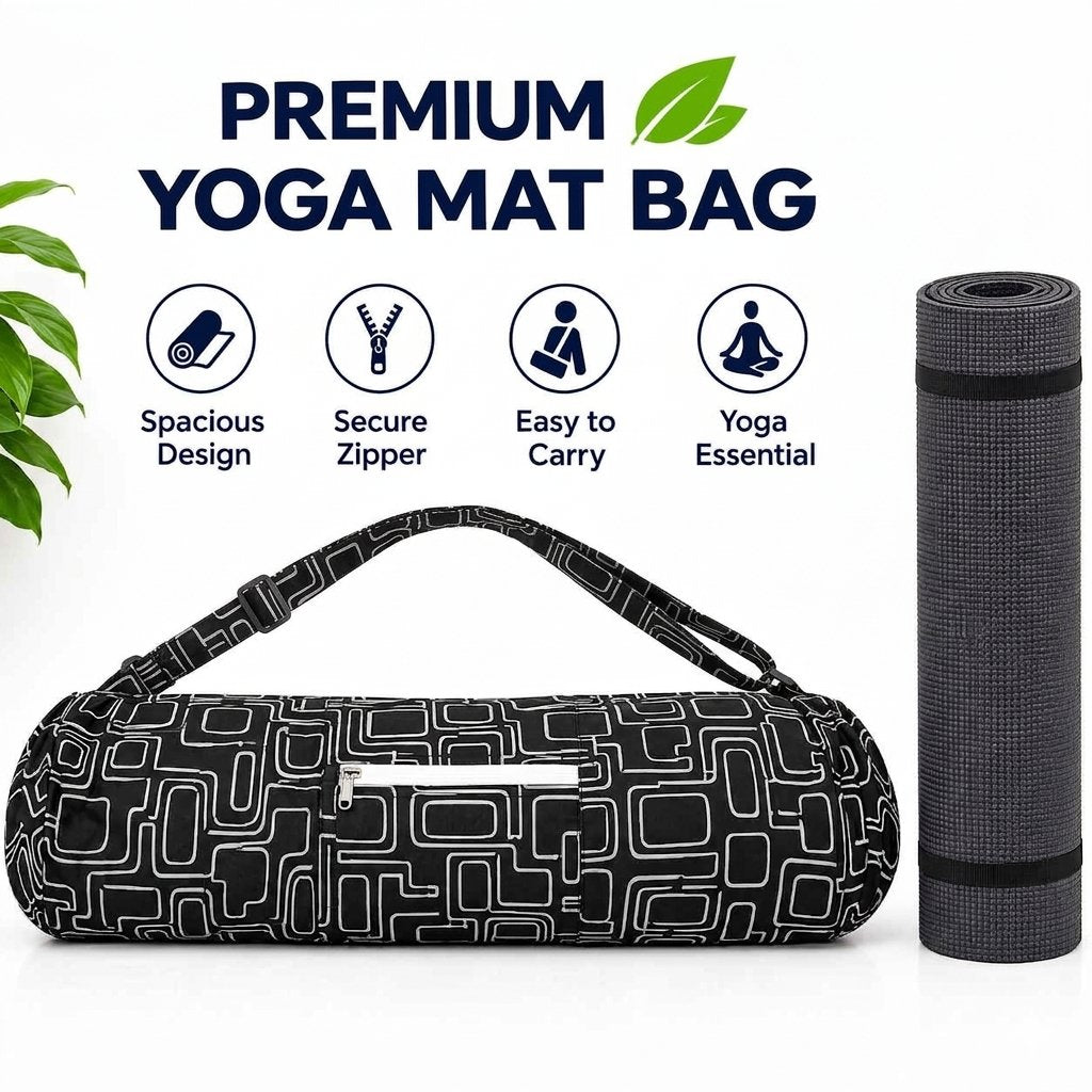 Premium Yoga Mat Bag – Shoulder Strap & Front Storage Pocket | Lightweight & Durable Design for Men & Women | Compact & Convenient for Yoga, Gym, and Travel