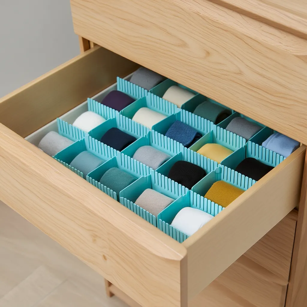 Drawer Organizer & Divider 8 PCS Set, Adjustable Drawer Organizer, Makeup Storage Grid Home & Kitchen Board Divider