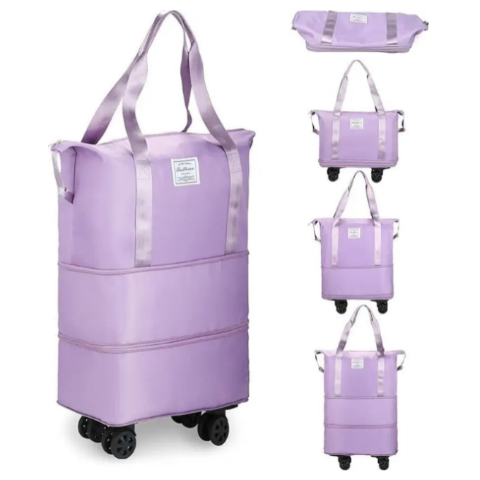 Duffel Trolley Bag with Wheels – Expandable & Foldable Travel Luggage Bag (Lightweight & Durable)