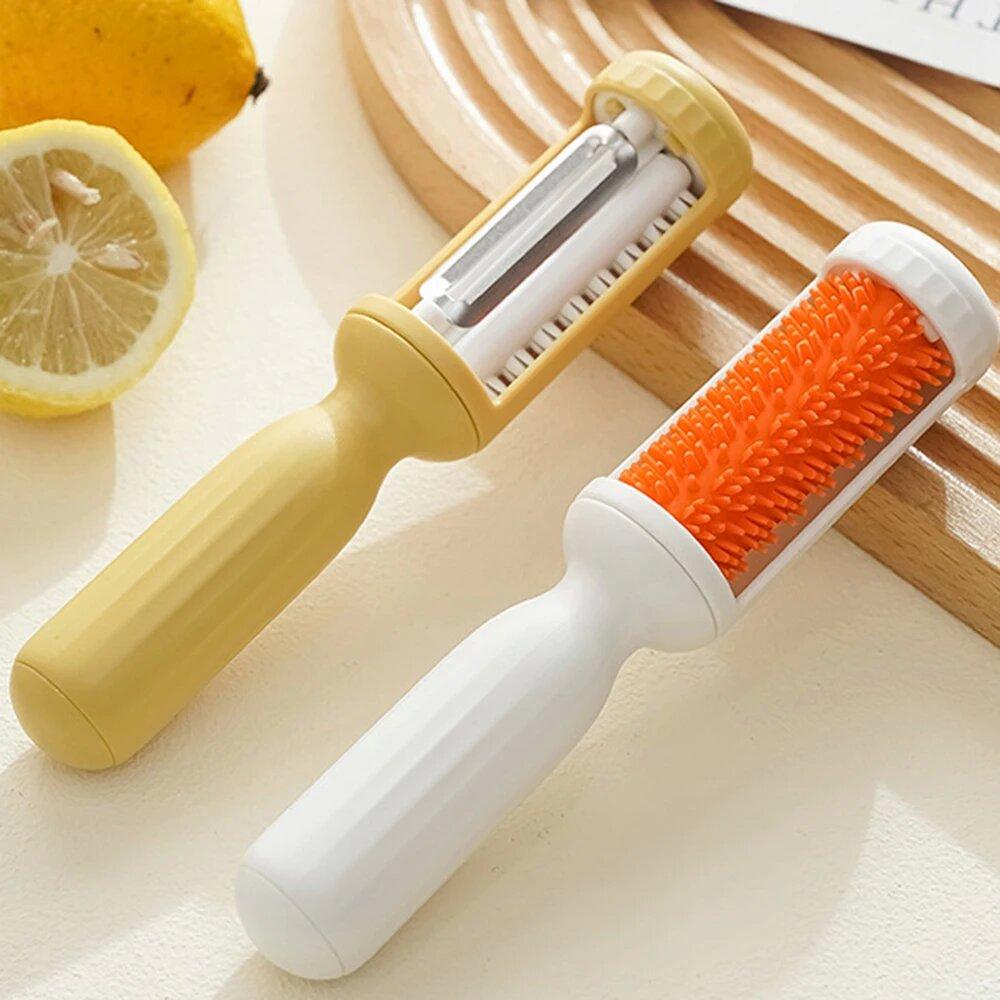 Pelador Multifunción 2 En 1 - Para Frutas Y Verduras, Acero Inoxidable, Mango Ergonómico, Fácil De Limpiar