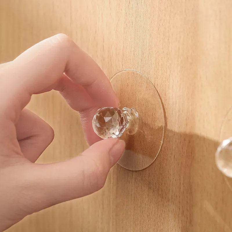 Diamond Crystal Self Adhesive Hooks – Stylish Wall Organizer- Pack of 10