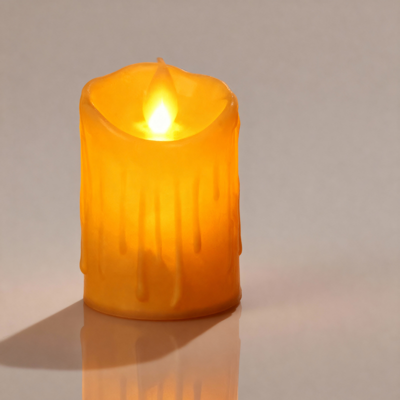 Flameless LED Pillar Candle with Dancing Flame – Battery Operated Decorative Light (Pack of 12)