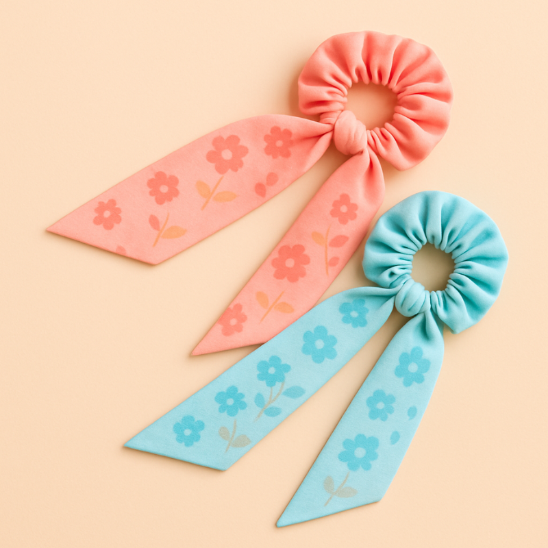 Floral Satin Hair Scrunchie – Premium Quality, Gentle on Hair (Random Color-Pack of 1)