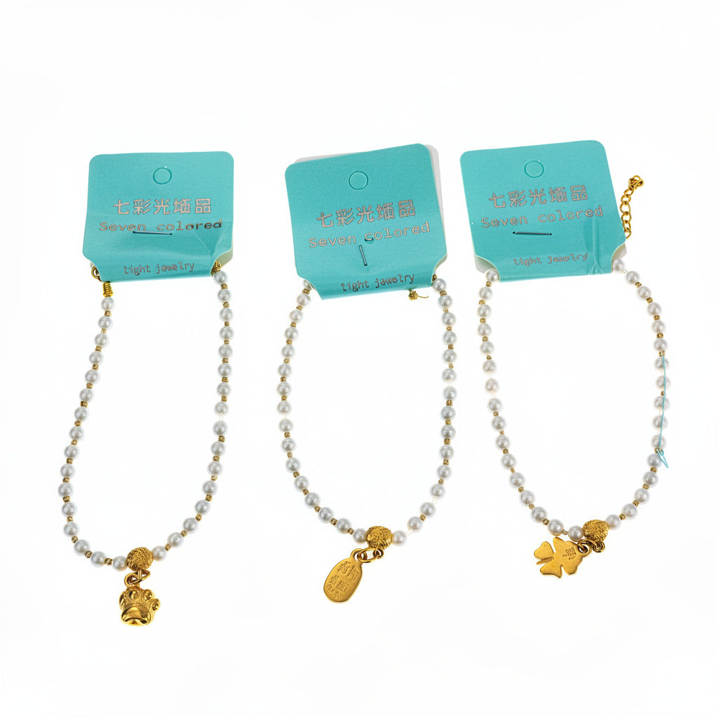 Pearl Bracelet With Charm – Elegant Beaded Bracelet for Women & Teens (Random Design-Pack of 1 Pc)