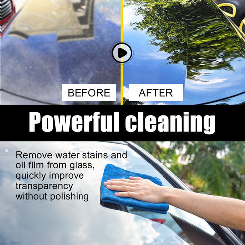 The image of car screen after and before use of liquid