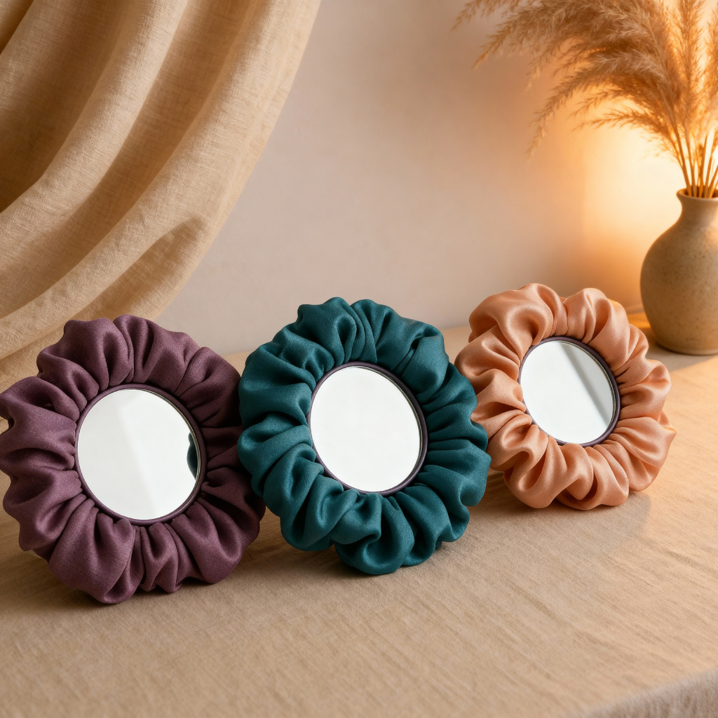 Premium Organza Silk Plain Scrunchie – Hair Accessory  for Women & Girls (Random Color-Pack of 1 Pc)