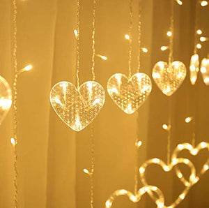 eart-shaped curtain light with 6 big hearts and 6 small hearts for decoration