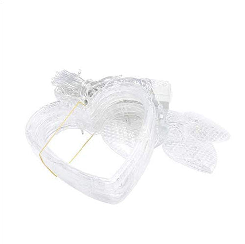 Heart-shaped curtain light with 6 big hearts and 6 small hearts for decoration hanging on a window