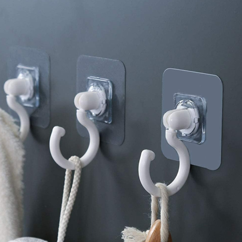 Heavy Duty 3M Adhesive Swivel Utility Hook – 360° Rotating Wall & Cabinet Hanger (Pack of 1)
