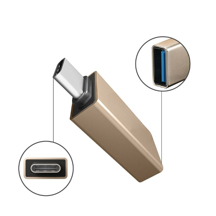 USB 3.0 to TYPE-C OTG Expansion Adapter For Mobile Phone Laptop PC Converter - 1Pcs (Random Color)