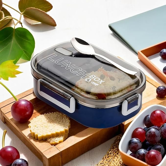Stainless Steel Break Time Lunch Box With Steel Spoon