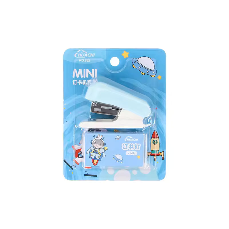 Cute Mini Stapler with Staples – Portable Desk Accessory for School, Office & Home (random color)