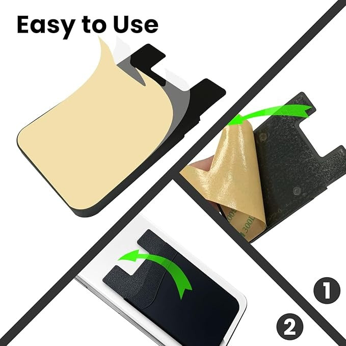 Stick-On Phone Wallet – Card Holder Pouch for Back of Mobile Case