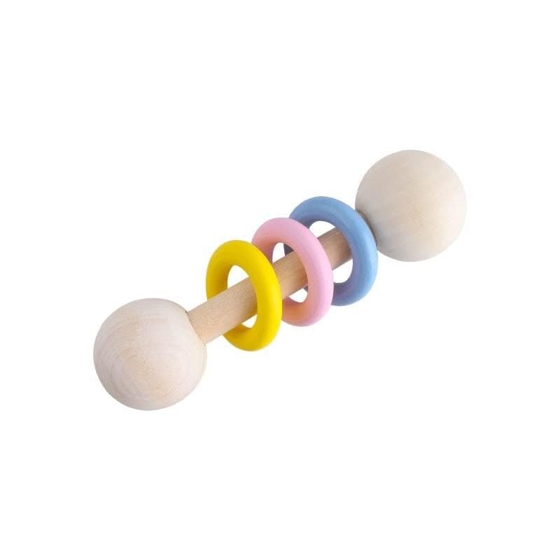 Teething Toy Newborn Rattle Wooden Chewable Teether (Pack of 1)