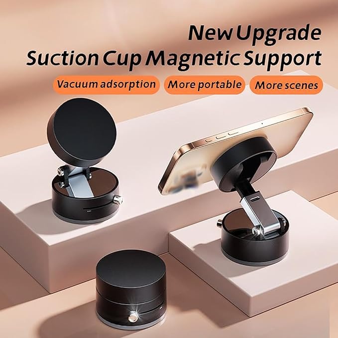 Double-Sided Foldable Vacuum & Magnetic Adsorption Phone Mount Upgraded Phone Holder (random color)