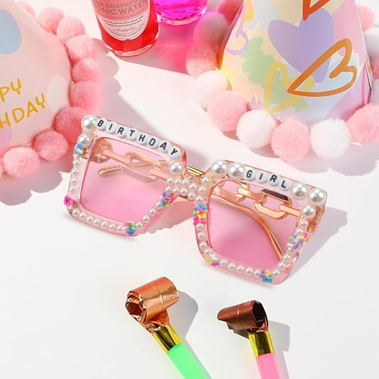 Happy Birthday Sunglasses – Fun Party Glasses for Women & Girls (Random color-Pack of 1)