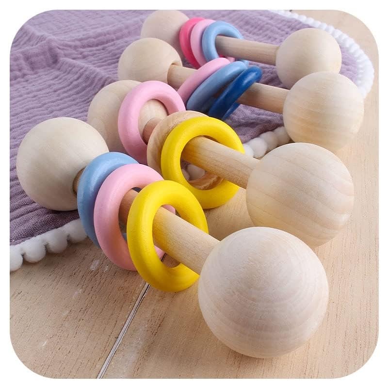 Teething Toy Newborn Rattle Wooden Chewable Teether (Pack of 1)