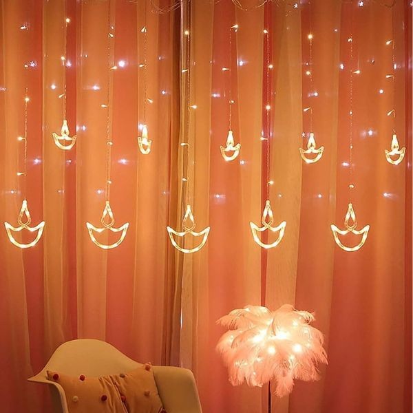 5 Small And 5 Big LED String Diya LIght