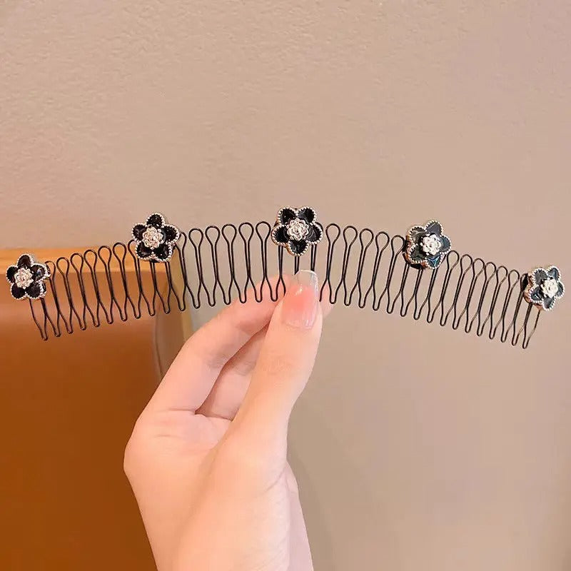 1Pcs Stretchable Flower Hair Clip - U Shape Hair Finishing Fixer Comb