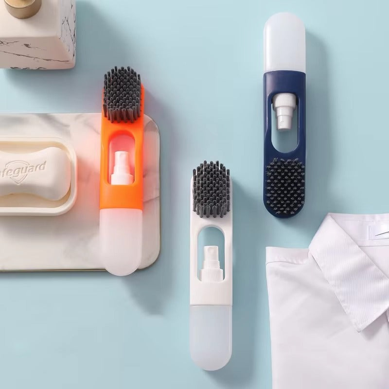 2-in-1 Laundry & Shoe Cleaning Brush with Refillable Soap Dispenser - 1 Pcs (Random Color)
