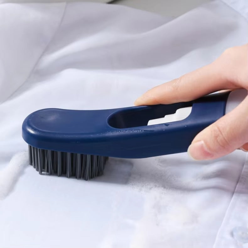 2-in-1 Laundry & Shoe Cleaning Brush with Refillable Soap Dispenser - 1 Pcs (Random Color)