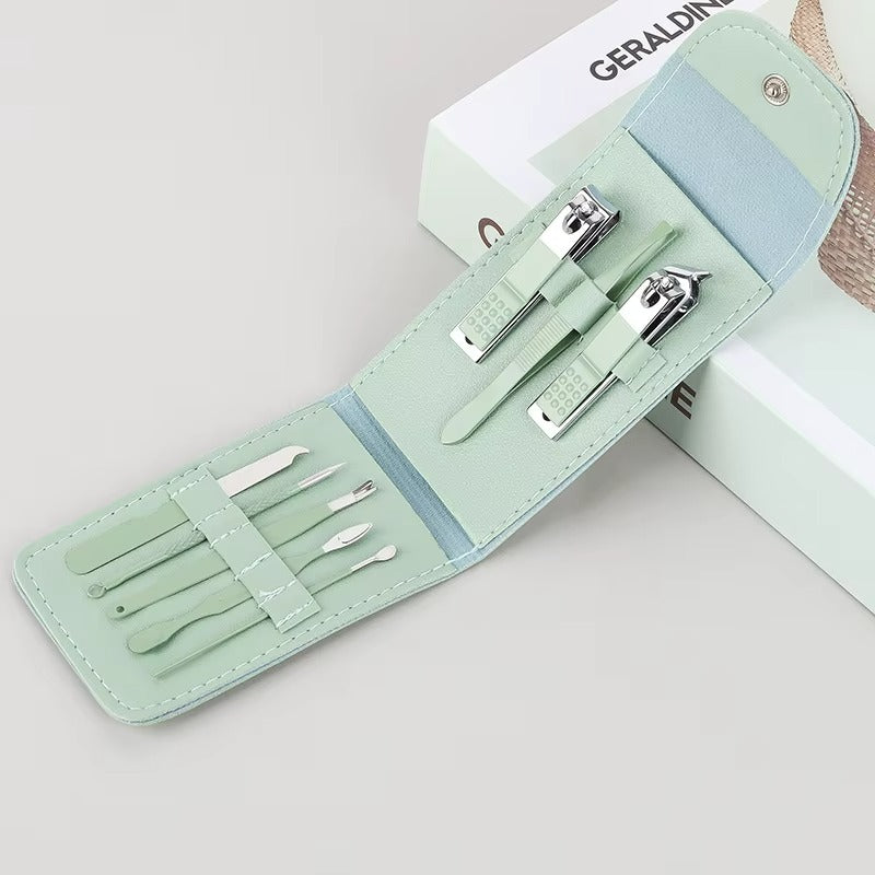9-in-1 Nail Clipper & Manicure Set – Professional Stainless Steel Pedicure Grooming Kit in PU Leather Bag