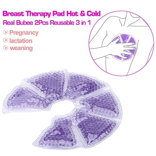 Breast Therapy Pads Breast Ice Pack, Hot Cold Breastfeeding Gel Pads 2Pcs (Random Color)