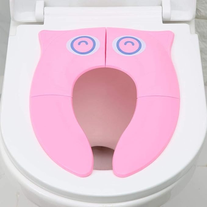 Folding Child Potty Seat Pad Cute Cartoon Toilet Seat Pad Reusable Kids Travel Toilet Cushion (Random color)