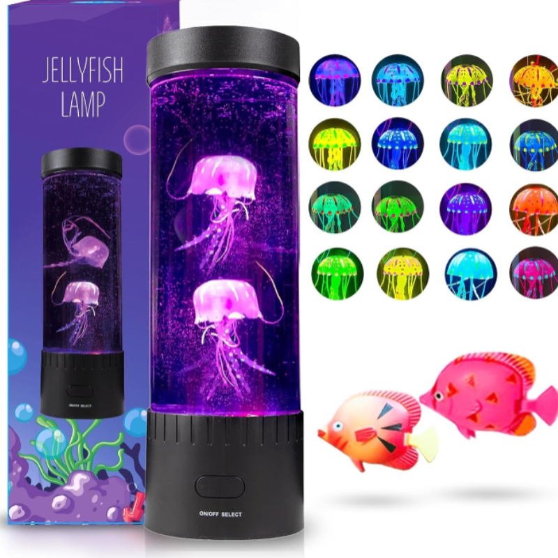 16 Color Changing Jellyfish Lava Lamp – LED Mood Light for Sensory Room, Home & Office Decor